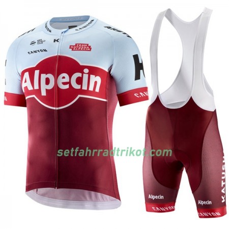 Fahrradbekleidung Radtrikot Kurzarm + Trägershorts 2018 Team Katusha Alpecin N001 